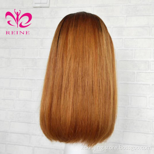 Short Bob Ombre 1b/30 Color 13*4 Lace Front Middle Ratio 8/10/12/14 inch Human Hair Wigs Brazilian Remy Hair Pre-Plucked Wigs